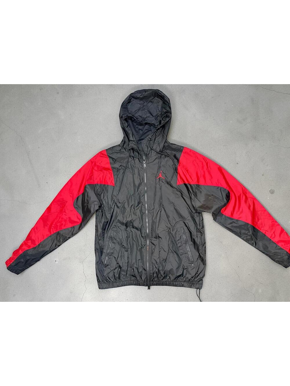 Jordan Black and Red Hooded Windbreaker Jacket